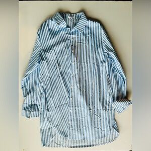 Long sleeved button down minidress